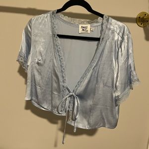 Princess Polly Blue Cropped Top - size 6
